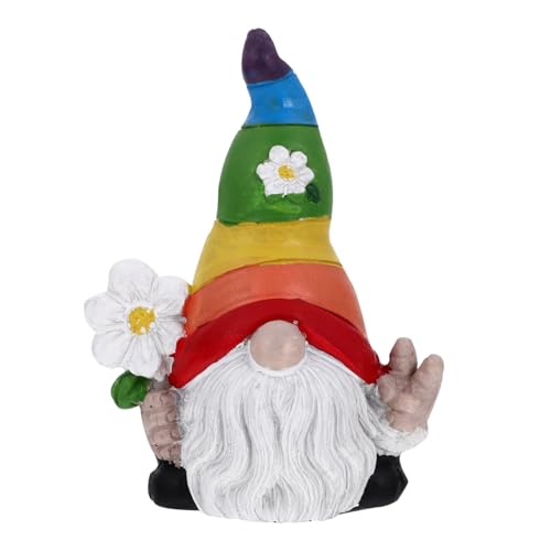 Kisangel 2pcs Garden Gnome Doll Figurine Adorable Resin Ornament for Home Decoration for Tiered Tray Desk Table Garden Layout Craftsmanship Brings