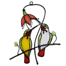 Load image into Gallery viewer, Hummingbird Wind Chimes Sun Catcher Metal Stained Glass Hanging Pendant Window Decoration Ornament Garden Decor Drunk Gnomes Garden Decorations
