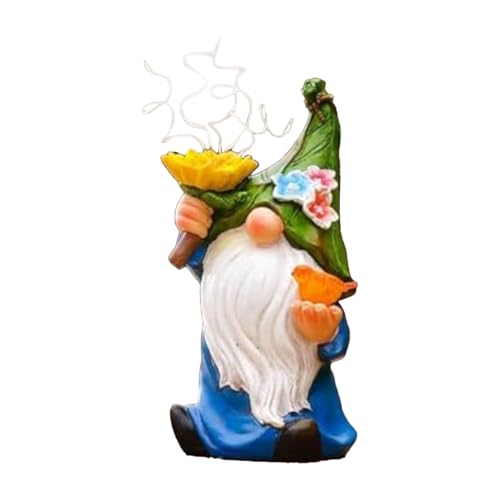Solar Operated Garden Statues, Outdoor Figurine LED Lights Solar Statue, Whimsical Resin Night Lamp Decorative Gnome for Christmas Birthday Housewarming Celebration Ornament