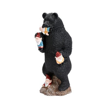 Load image into Gallery viewer, Happyyami Black Bear Statue Garden Gnome Decoration Durable Lawn Art Sculpture for Outdoor Patio Fun Bear Figurine for Garden Decor Bright Colors for Festivals and Parties
