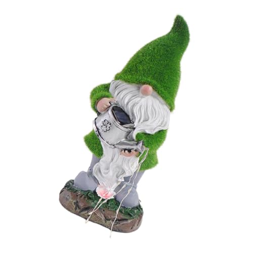 Cabilock Solar Powered Gnome Lamp Decorative Garden Gnome Ornament Resin Solar Light for Outdoor Lawn Creative Decor for Garden Parties and Events