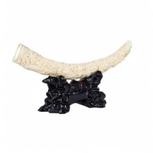 Load image into Gallery viewer, VOSAREA Halloween Ornaments Animal Sculpture Engraved Elephant Herd Statue Artificial Elephant Tusk Model Office Desktop Ornament for Halloween Home Office Table Centerpieces
