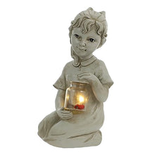 Load image into Gallery viewer, SUPVOX Lawn Solar Light Lovely Resin Human Doll Shaped Garden Statue with Solar Powered LED Decorative Outdoor Ornament for Patio and Pathway Lighting

