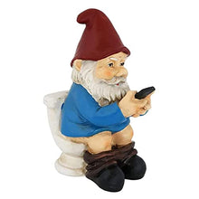 Load image into Gallery viewer, Statues, Funny Garden Gnome Ornament Naughty Garden Gnome on a Toilet Garden Gnome Figurine Funny Gnomes Set for Yard Lawn
