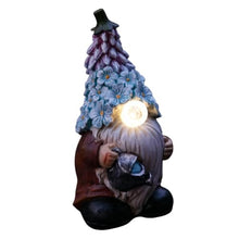 Load image into Gallery viewer, Solar-Powered Gnome Statues, Funny Garden Gnome Figurines, Resin Craft Gnome Figurines, Garden Solar Light Gnome Outdoor Solar Gnome Whimsical Lawn Ornaments 7.48x3.54x3.54 inches for House and
