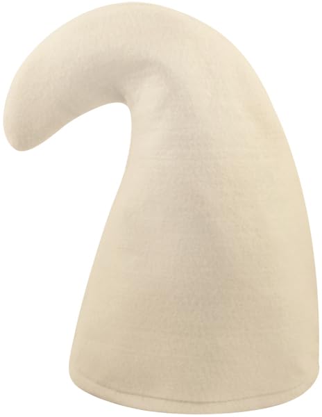 labreeze Adult's White Gnome Hat – Classic Plush Pointed Hat for Gnome Costumes – Perfect for Halloween, Themed Parties, and Cosplay Events