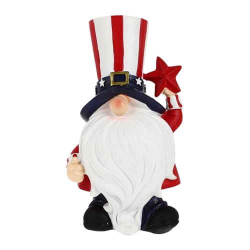 MAGICLULU Independence Day Decorations Garden Pond Ornaments Outdoor Resin Dwarf Statue
