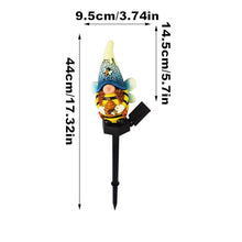 Load image into Gallery viewer, Gnome Solar Light, Bee Gnome Statue, Garden Stake Lights, Outdoor Solar Gnome, 14.5x9.5cm/5.71x3.74 Inches, 0.34k G, Resin, Abs Floor Plug for Garden, Lawn, Patio, Yard
