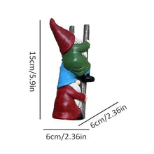 Load image into Gallery viewer, Resin Garden Gnomes, Dwarf Sculpture Statues, Resin Figurine, Cartoon Dwarf Garden Statues, Stair Climbing Dwarf, Cartoon Garden Gnomes for Patio Fence Garden Outdoor
