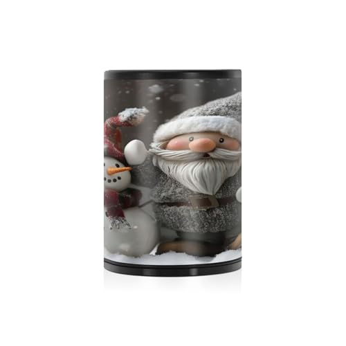 Winter Cute Gnome Snowman Car Smoking Accessory Portable Ashtray Smokeless Travel Ashtray with Lid, Ashtrays for Cigarettes Outdoor