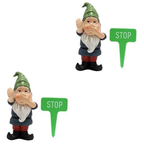 2 Sets Garden Gnome Statue of Adorable Miniature Gnome Decor for Garden Unique Resin Ornament for Outdoor Landscaping and Festive Charm