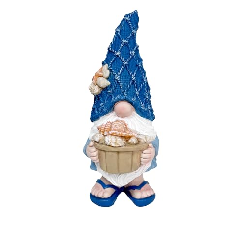 Etlemonde Outdoor Garden Sea Gnome Statue Decoration Indoor Outdoor Resin Beach Gnome Sculpture for Home Office Desktop Bathroom, Summer Pool Decoration Outdoor Gifts (Conch)