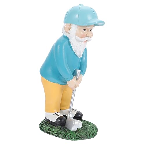 POPETPOP Gnome Garden Decor Realistic Golfing Dwarf Lawn Gnome Sculpture Fine Craftsmanship