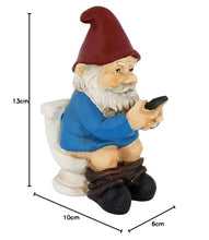 Load image into Gallery viewer, Funny Garden Gnome Ornament, Naughty Garden Gnome on a Toilet Garden Gnome Figurine Funny Gnomes Set for Yard Lawn,Garden Sculptures Statues
