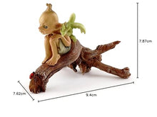 Load image into Gallery viewer, Top Collection Miniature Garden Pixie with Baby Dragon on Branch
