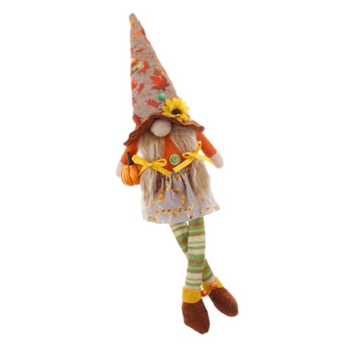AOKWAWALIY Gnome Figurine Gonk Ornament Harvest Festival Gnome Doll Thanksgiving Decor Cloth Decorative Doll Maple Leaves Rudolph
