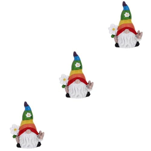 SUPVOX 3pcs Adorable Resin Garden Gnome Doll Figurine for Home for Parties Garden Decoration Collecting Brings Joy and