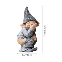 Load image into Gallery viewer, Iouyjiu Funny Design Garden Decorations, Resin Garden Ornaments Outdoor, Cute Yard Gnome Statues, Small Outdoor Gnome Figurines 9x9x15cm for Garden, Yard, Patio, Outdoors, Gray Color
