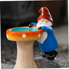 Load image into Gallery viewer, Toyvian Cartoon Solar Garden Gnome Figurine Funny Resin Craft Ornament with LED Light Outdoor Decorative Statue for Lawn and Patio Unique Solar Powered Garden Decor
