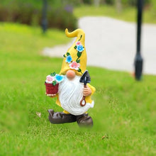 Load image into Gallery viewer, Garden Gnomes Statues, Solar Gnomes Decorations, Dwarf Sculptures with LED Light for Landscape Yard Lawn Backyard Patio Porch
