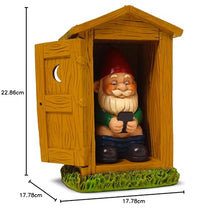 Load image into Gallery viewer, Kwirkworks Funny Garden Gnome - Outhouse Toilet Gnome Statue Figurine - Fun Gift
