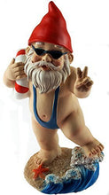 Load image into Gallery viewer, Blue Whale Gifts 15cm Funny Gnome Garden Ornament - Mankini/Life Ring Design
