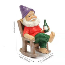 Load image into Gallery viewer, MOUNTTU Funny Garden Gnomes Decoration Statue Resin Rocking Chair Dwarf Ornament Mini Garden Gnome Statue Ornaments #·
