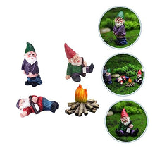 Load image into Gallery viewer, Sosoport 4pcs Miniature Dwarf Decor Resin Gnome Figurines for Garden Cute Landscape Adornments for Lawn Flower Pots and Home Decoration
