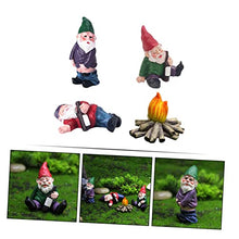 Load image into Gallery viewer, Sosoport 4pcs Miniature Dwarf Decor Resin Gnome Figurines for Garden Cute Landscape Adornments for Lawn Flower Pots and Home Decoration
