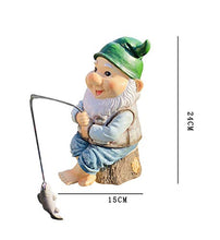 Load image into Gallery viewer, YTOOZ Garden Fairy Sculpture, Dwarf Model Resin Statue Cartoon Garden Outdoor Creative Decoration Fishing Model Pond Garden Landscaping Decoration Gift
