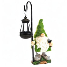 Load image into Gallery viewer, VChymm Flocked Solar Garden Gnomes Outdoor Statues 15.8”Outdoor Garden Decor LED Outdoor Decor Light Unique Housewarming Gifts Yard Art Sculptures for Patio Lawn Ornaments
