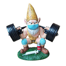 Load image into Gallery viewer, YEJIANGHUA Weightlift Gnome Garden Statue Resin Weatherproof White Beard Gnome Figurines Ornament Home Gym Decor Pretty Natural
