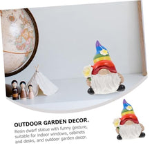 Load image into Gallery viewer, Happyyami 2pcs Rainbow Gnome Statues Garden Decor for Outdoor Use for Flower Bed and Backyard Ornaments

