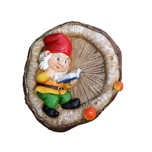 YIZITU Reading Gnomes Tree Faces Decors Outdoor Yard Statues Hanging For Garden Resin And Flower Pots Landscape Owl Hanging Ornaments