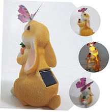 Load image into Gallery viewer, Happyyami Garden Solar Bunny Light Decorative Lawn Lamp for Creative Animal Statues for Outdoor Garden Decor Compact Night Lighting
