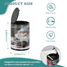 Load image into Gallery viewer, Winter Cute Gnome Snowman Smoke Ash Container Smokeless Travel Ashtray with Lid Portable Ashtray for Car, Covered Ashtray

