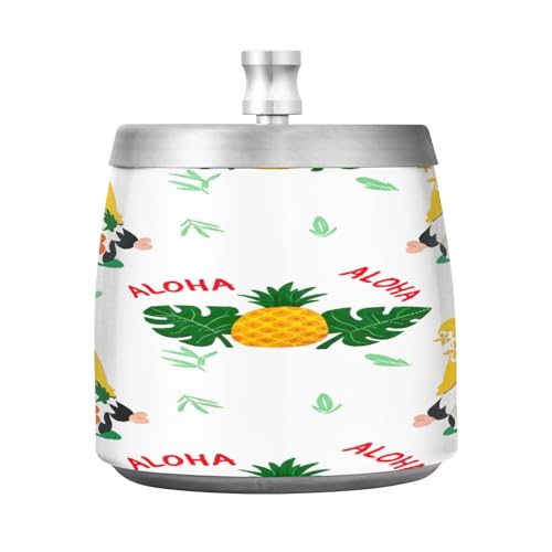 Whimsical Gnomes Bright Cigarette Ash Tray, Covered Ashtray with Lid, Home Trash can with Lid