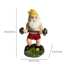 Load image into Gallery viewer, Genérico Outdoor Gnome Statue - Creative Weightlifting Figurine, Weather Resistant Gnome Table Decoration for Gardens, Patios, Lawns, Rooms
