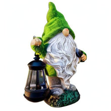 Load image into Gallery viewer, TERESA&#39;S COLLECTIONS Funny Garden Gnome with Lantern, Gonk Statues Solar Garden Ornaments Outdoor, Waterproof Garden Gifts for Patio Lawn Yard Decorations, 33cm Tall
