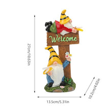 Load image into Gallery viewer, Vriusi Solar LED Gnome Statue Resin Gnome Sculpture Outdoor Garden Decor Lawn Gnome Figurine Solar Yard Decor Solar-Powered Gnome LED Gnome Yard Statue Garden Gnome Light Outdoor Tabletop Gnome
