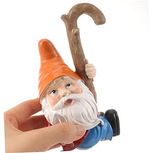 Load image into Gallery viewer, Happyyami 2pcs Garden Gnome Statue Charming Outdoor Decor for Garden Gnome Figurines Hooks Tree Ornaments for Home and Patio
