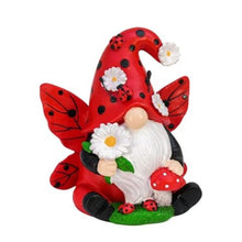 Load image into Gallery viewer, Weather Resistant Resins Lady Bird Gnomes Figurine Colorful Swedish Tomte Miniature Ornament For Home And Garden Decors Garden Gnomes Ornament
