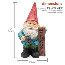 Load image into Gallery viewer, Alpine Corporation WQA1068 Garden Welcome&#39; Sign Gnome Statue, Multicolor
