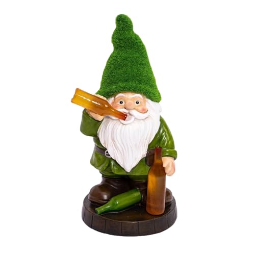 DUSVALLY Funny Garden Gnomes Statue,Outdoor Naughty Gnomes with Beer, Decorations Figurine Ornament for Yard