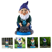 Load image into Gallery viewer, Happyyami Garden Dwarf Solar Light Weatherproof Resin Gnome Statue for Outdoor Decor Garden Ornament Unique
