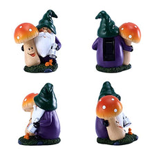 Load image into Gallery viewer, Storage Bag Garden Statue Outdoor Gnomes Holding Mushroom Figurine Built-in Solar Light Sculpture Decor For Patio Yard Art Ornament
