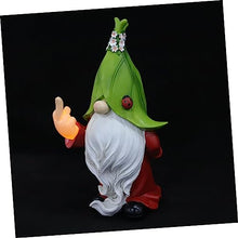 Load image into Gallery viewer, Toyvian Garden Gnome Statue Solar Light Outdoor Decoration Creative Gnome Figurine with LED Illumination for Unique Garden Ornaments for Lawn Patio Backyard Decor
