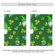 Load image into Gallery viewer, St Patrick Day Gnomes Lucky Four Double Sided Large Garden Flag for Outside Yard Decor 28 x 40 Inch
