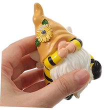 Load image into Gallery viewer, Happyyami 3pcs Garden Gnome Statue Decorative Bee Gnome Figurine White Beard Resin Dwarf Ornaments for Fall Decor Indoor and Outdoor Thanksgiving Display
