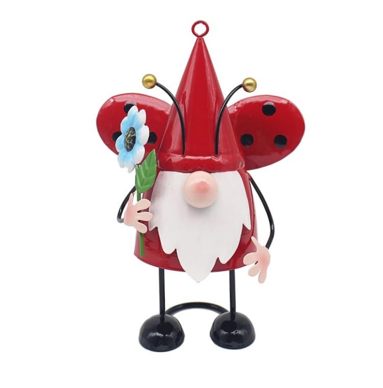 Lesser & Pavey Red Gnome with Flower Ornaments | Lovely Gardening Gifts For Women & Men | Designed By Bright Eyes | Decorations For Any Garden